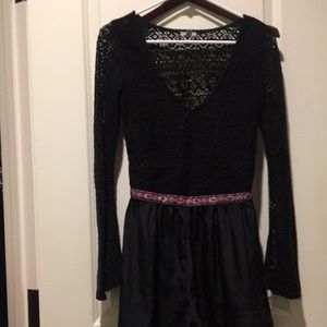 Urban Outfitters Ecote lace gothic romper elastic back sparkle long sleeves S